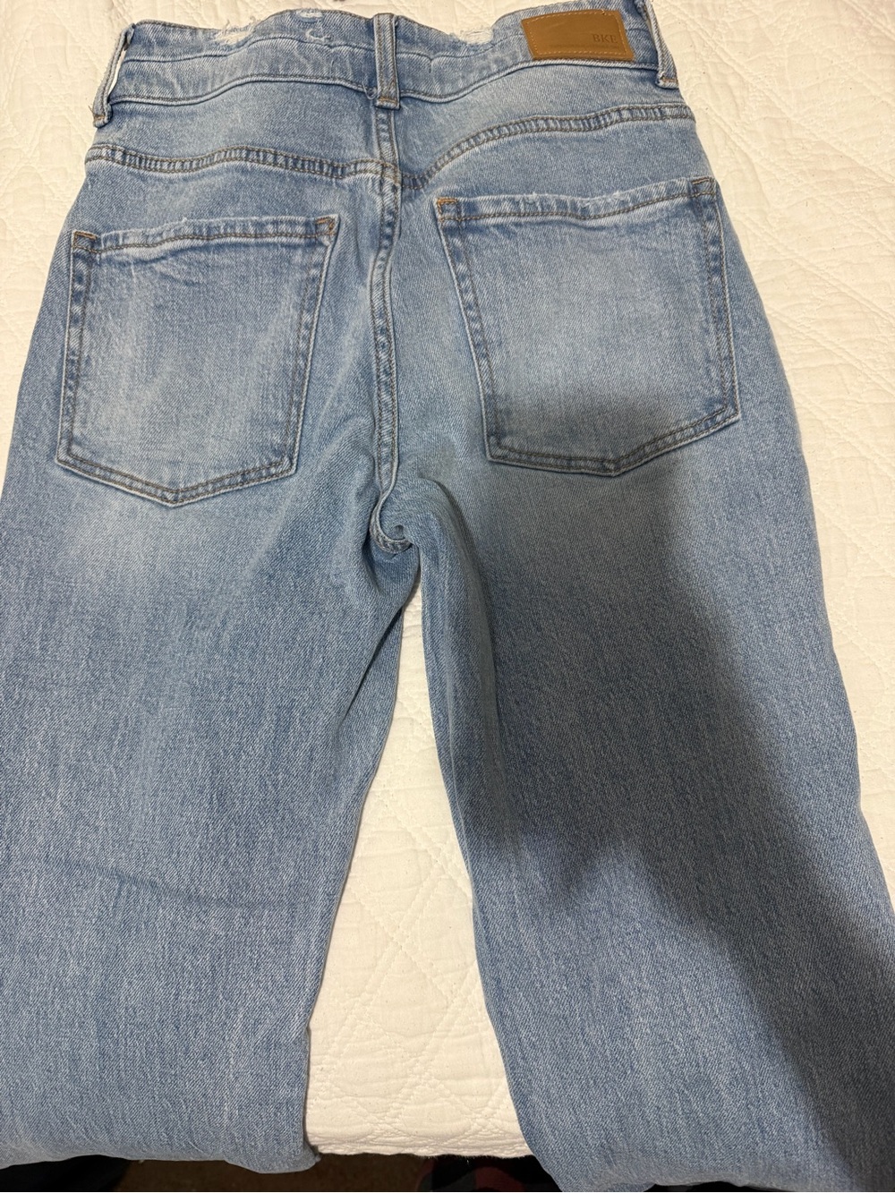 Buckle Light Blue High-Rise Women's Jeans with Leather Patch - Picture 5 of 7